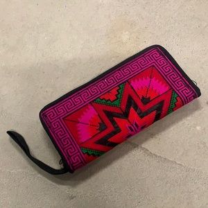 Embroidered Palestinian Tatreez Wristlet Wallet